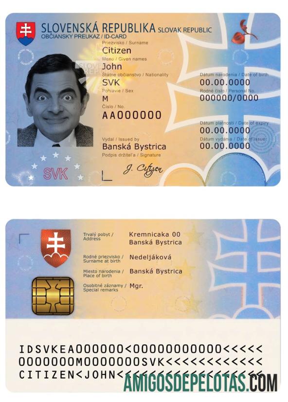 Exemplo de ID da Eslováquia